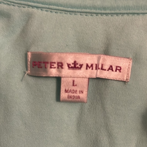 PETER MILLAR women’s size large light blue long sleeve 100% cotton fulll zip up - Picture 2 of 10